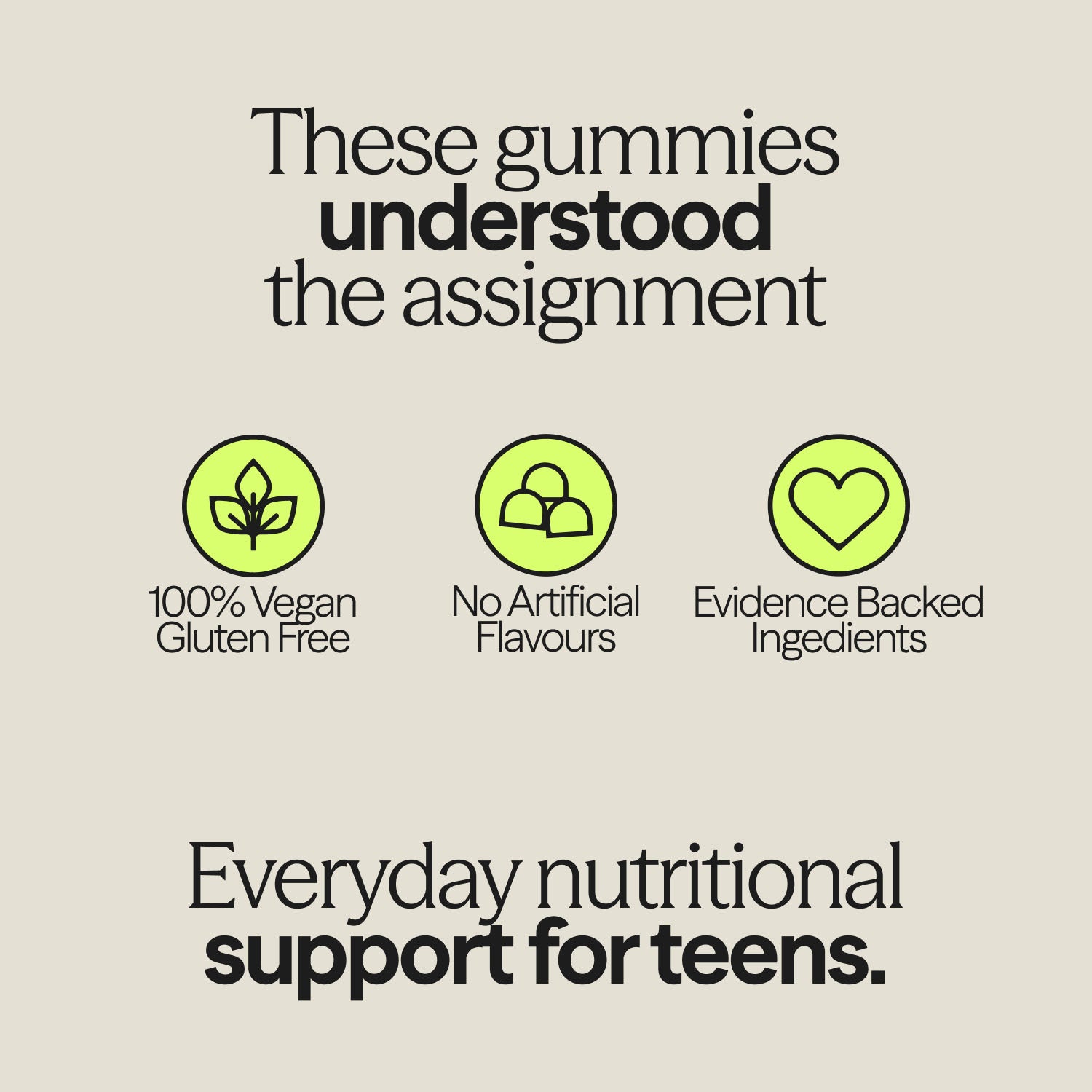 100% vegan and gluten-free immunity gummies made with evidence-backed ingredients for daily health support.