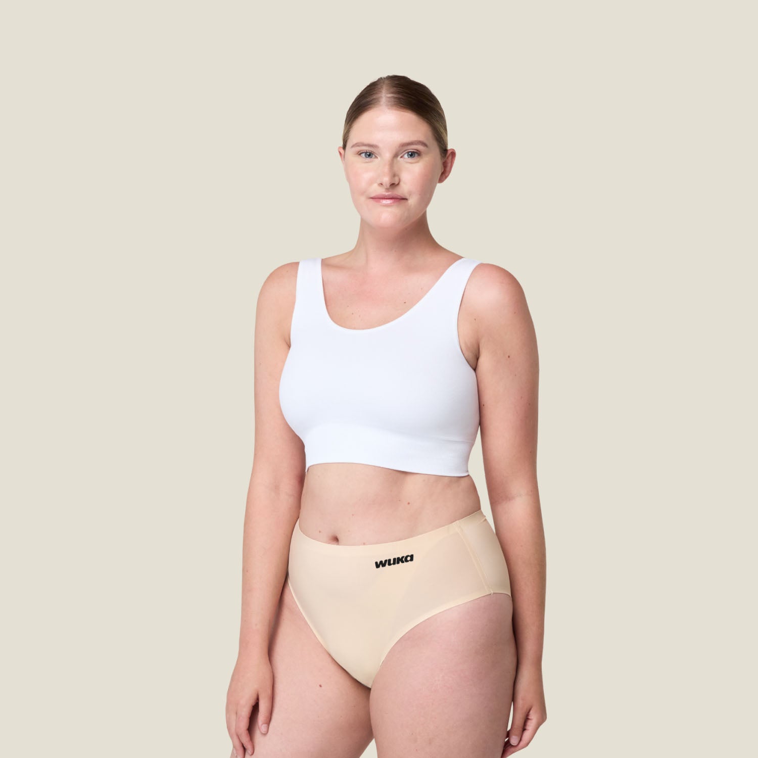 Stretch Seamless Period Underwear Midi Brief Heavy - Light Nude