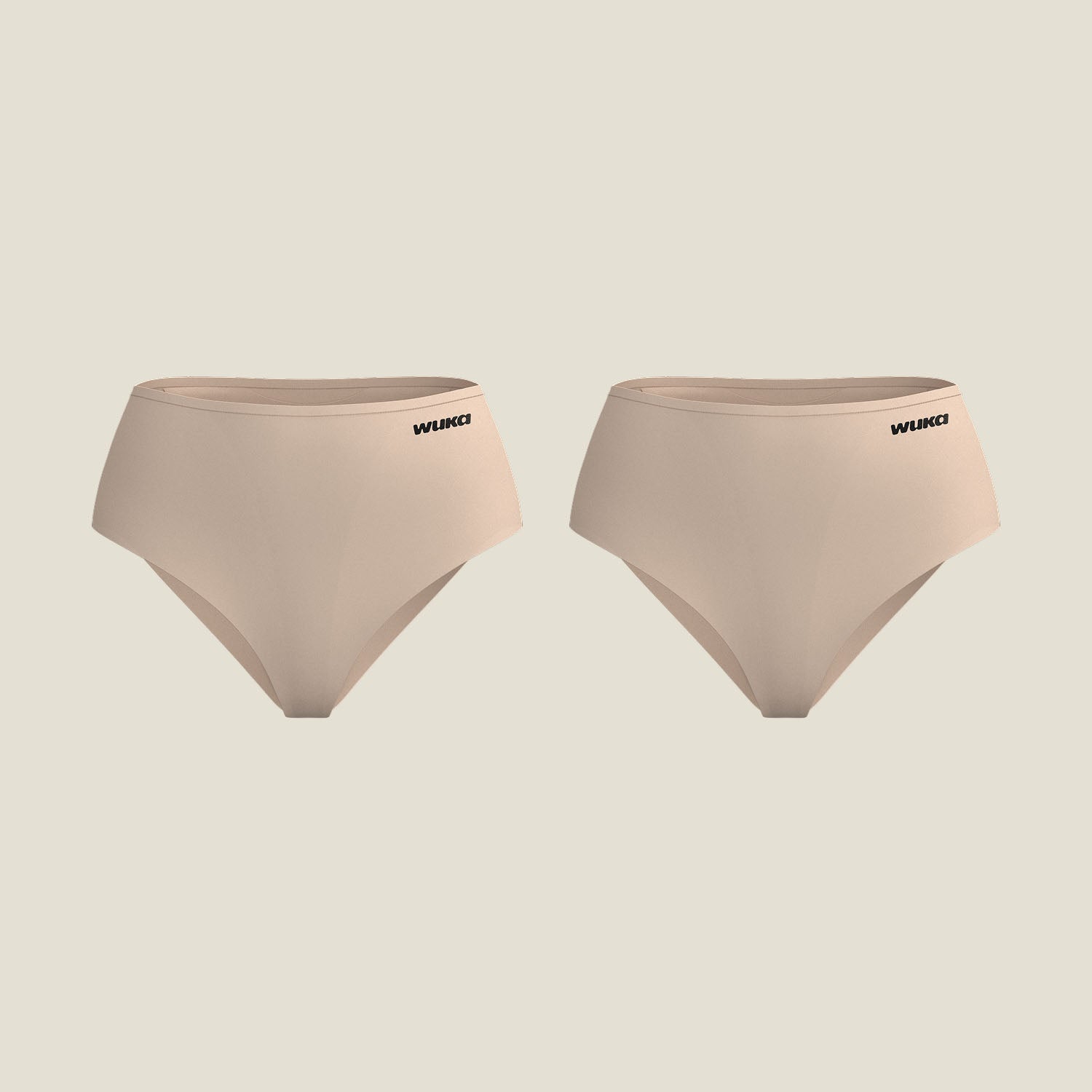 2 Stretch Seamless Period Panties Midi Brief Heavy Light Nude