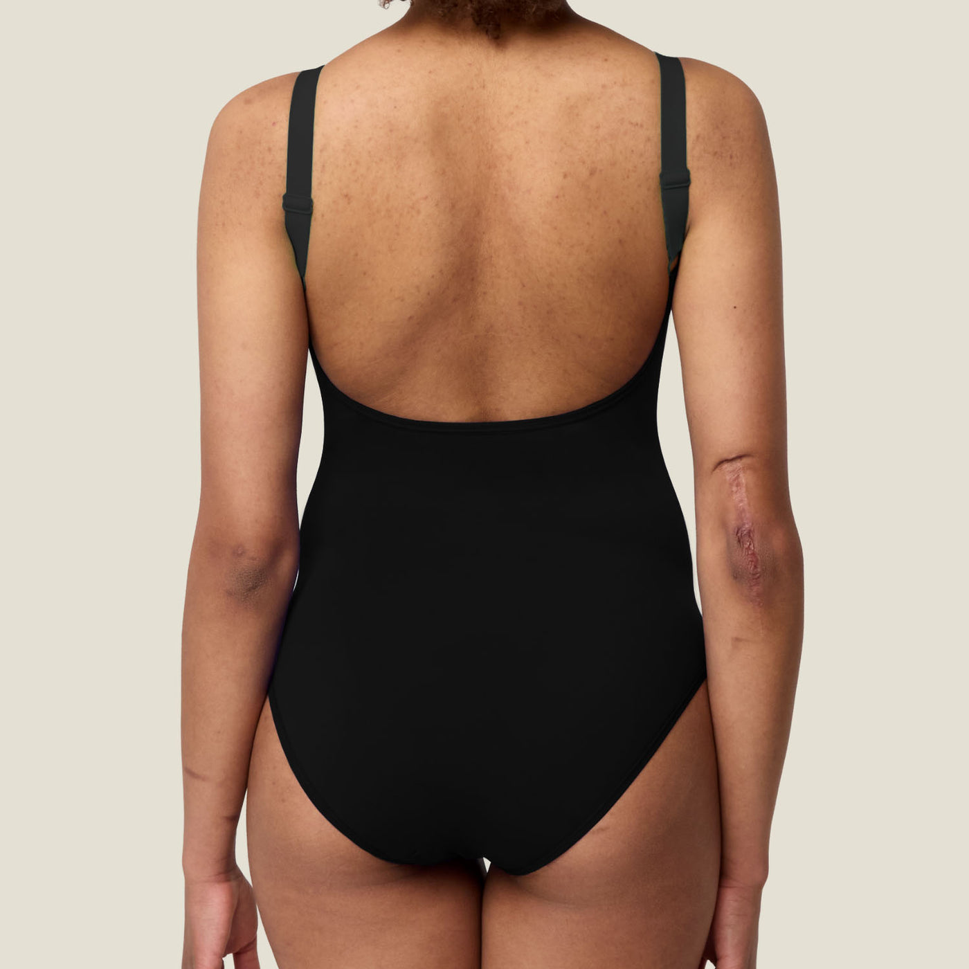 WUKA Period Adjustable Scoopback Swimsuit - Black