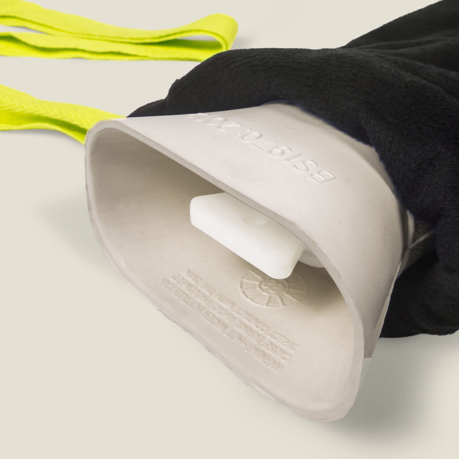 Close-up of the new WUKA long hot water bottle’s opening and stopper, showing secure and easy-to-use design