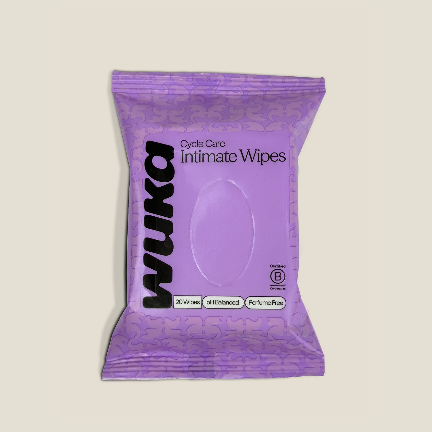 WUKA intimate wipes for teens, pH balanced and fragrance free for gentle period care on the go