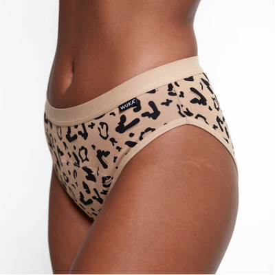 WUKA Print Bikini Period Pants Style Heavy Overnight Flow Leopard Colour Side