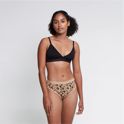 WUKA Print Bikini Period Pants Style Heavy Flow Leopard Colour Full Front