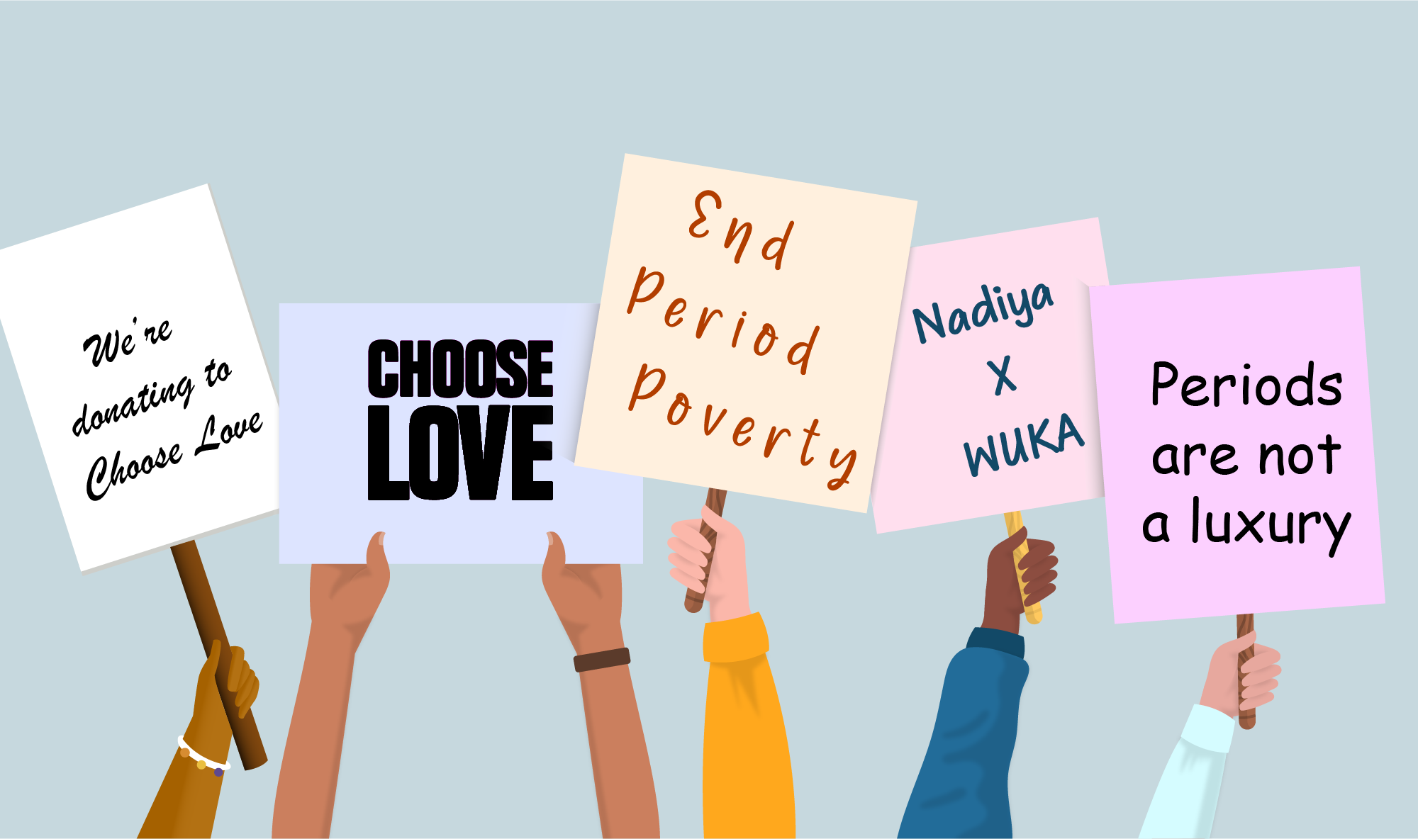 Nadiya x WUKA - periods should not be a luxury, so for every order placed through this collection we're going to give a pair of our Basics period pants to Choose Love