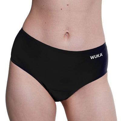 WUKA Stretch Seamless Midi Brief Period Pants Style Medium Flow Black Colour front