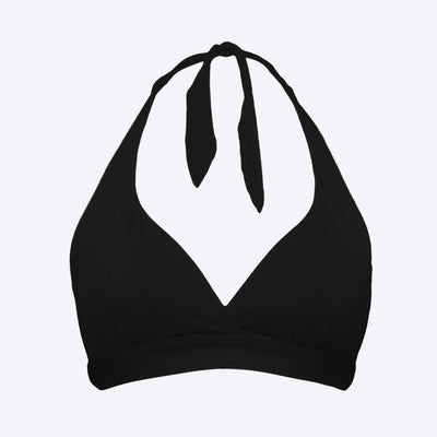 WUKA Swim Tie-Back Bikini Top Style Black Colour Detail