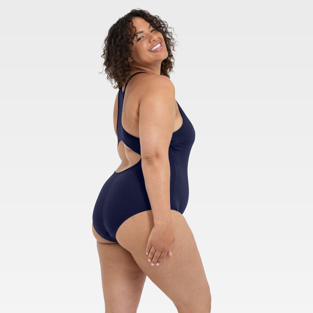 WUKA Period Racerback Swimsuit Style Light to Medium Absorbency Navy Blue Colour XL Side