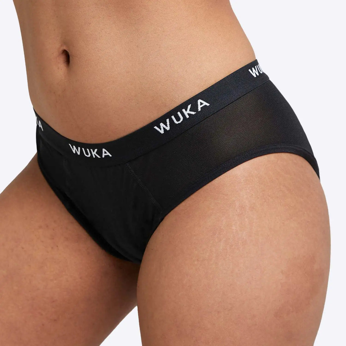 WUKA Ultimate Midi Brief Period Pants Style Super Heavy Flow Black Colour Front