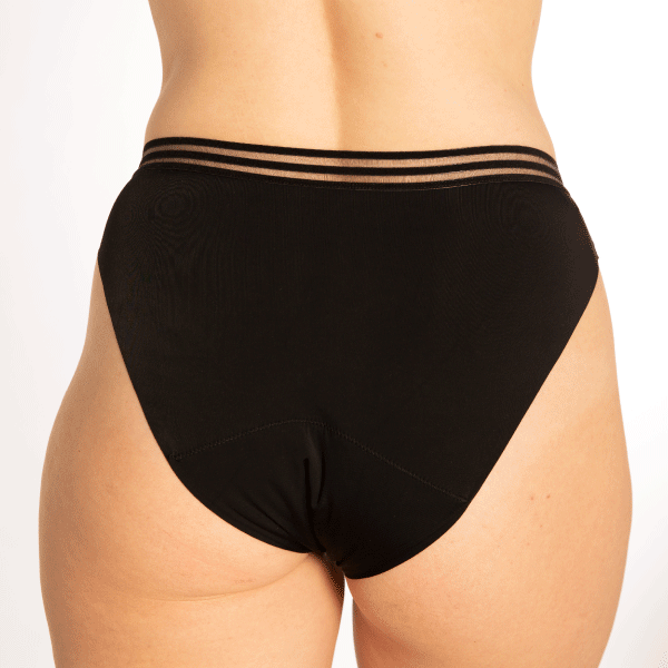 WUKA Re-Purpose French Cut Bikini Period Pants Style Medium Flow Black Colour Back