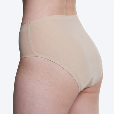 WUKA Stretch Seamless Midi Brief Period Pants Style Medium Flow Light Nude Colour Back