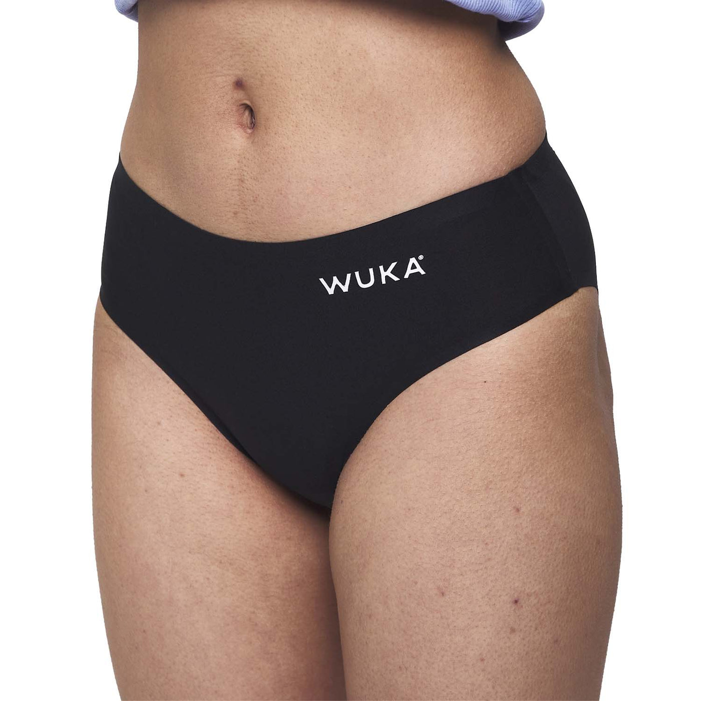 WUKA First Period Pack - Stretch Style - Super Heavy Absorbency - Black Colour - Front