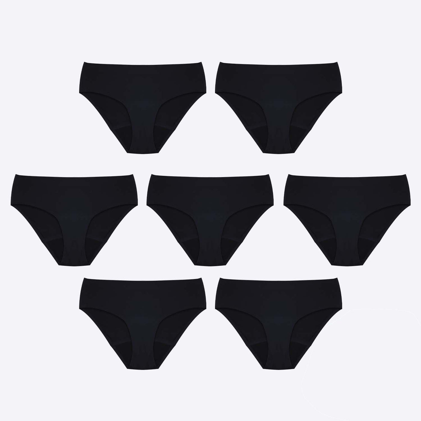 WUKA Perform Seamless Midi Brief Light Flow- 7 Full Switch Set Black