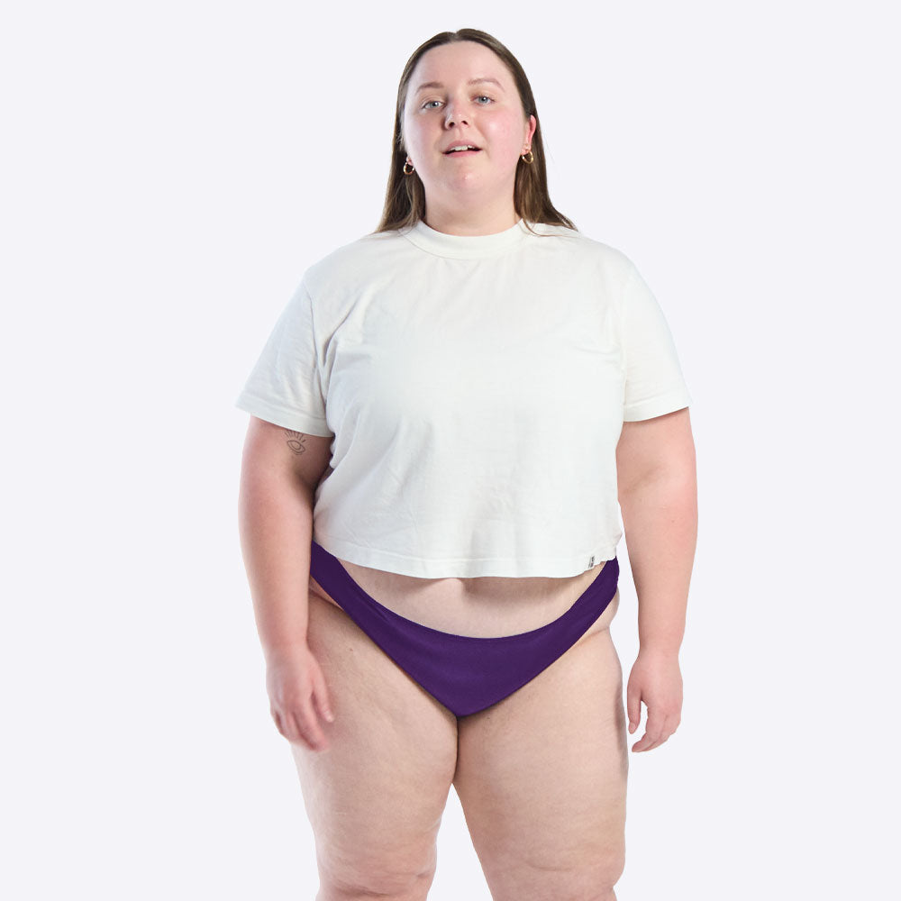 WUKA Period Swim Bikini Style Light Flow Purple Colour Large Full Front