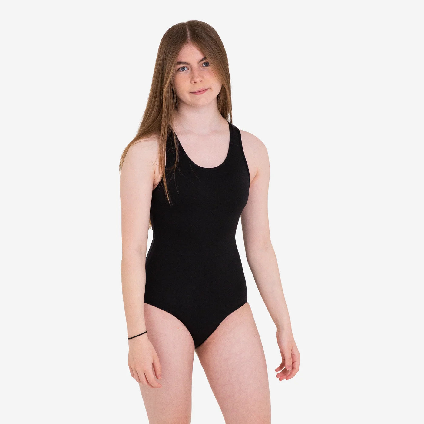 WUKA Teen Period Racerback Swimsuit - Black - front view