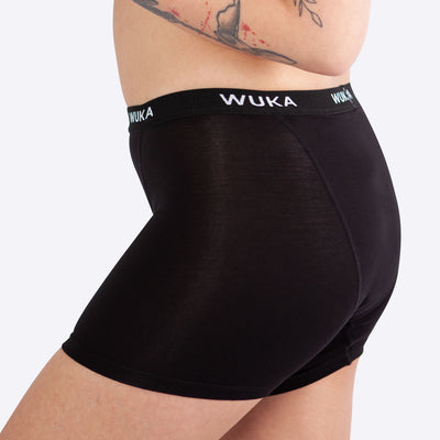 WUKA Ultimate Boxer Shorts Period Pants Style Medium Flow Black Colour Side