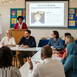 Image showing a group of teachers holding a meeting on children and inclusivity. WUKA Talks helps teachers, staff, and youth leaders create safe and informed spaces for body education, with clarity and compassion.